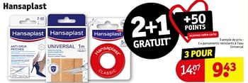 Promoties Pansements résistants à l’eau universal - Hansaplast - Geldig van 07/05/2024 tot 12/05/2024 bij Kruidvat