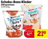 Promotions Schoko-bons kinder - Kinder - Valide de 07/05/2024 à 12/05/2024 chez Kruidvat