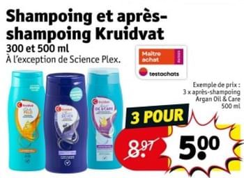 Promotions Après-shampoing argan oil + care - Produit maison - Kruidvat - Valide de 07/05/2024 à 12/05/2024 chez Kruidvat
