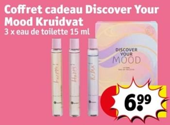 Promoties Coffret cadeau discover your mood kruidvat - Huismerk - Kruidvat - Geldig van 07/05/2024 tot 12/05/2024 bij Kruidvat
