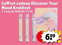 Promotions Coffret cadeau discover your mood kruidvat - Produit maison - Kruidvat - Valide de 07/05/2024 à 12/05/2024 chez Kruidvat
