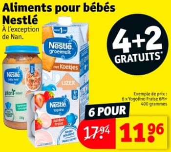 Promoties Yogolino fraise 6m+ - Nestlé - Geldig van 07/05/2024 tot 12/05/2024 bij Kruidvat