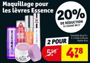 Promoties Huile à lèvres hydra kiss - Essence - Geldig van 07/05/2024 tot 12/05/2024 bij Kruidvat