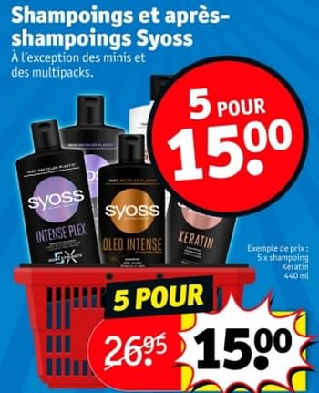 Promotions Shampoing keratin - Syoss - Valide de 07/05/2024 à 12/05/2024 chez Kruidvat