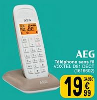 Promotions Aeg téléphone sans fil voxtel d81 dect - AEG - Valide de 07/05/2024 à 18/05/2024 chez Cora