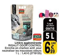 Promotions Litière agglomérante rigalit odor control - Riga - Valide de 07/05/2024 à 18/05/2024 chez Cora