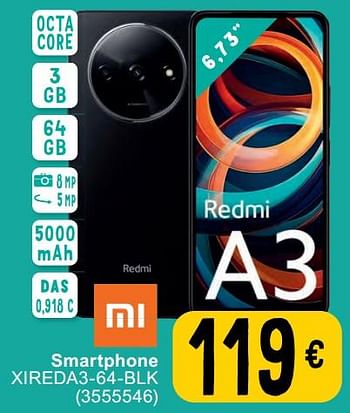 Promotions Xiaomi smartphone xireda3-64-blk - Xiaomi - Valide de 07/05/2024 à 18/05/2024 chez Cora