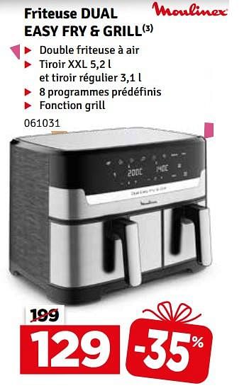 Promoties Moulinex friteuse dual easy fry + grill - Moulinex - Geldig van 07/05/2024 tot 16/05/2024 bij Mr. Bricolage