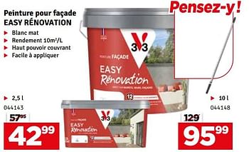 Promoties Peinture pour façade easy rénovation - V33 - Geldig van 07/05/2024 tot 16/05/2024 bij Mr. Bricolage