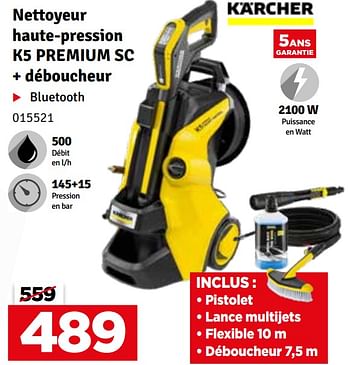 Promoties Kärcher nettoyeur haute-pression k5 premium sc + déboucheur - Kärcher - Geldig van 07/05/2024 tot 16/05/2024 bij Mr. Bricolage