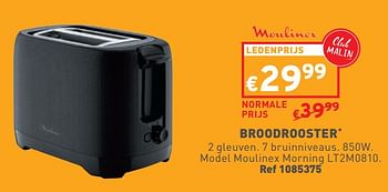 Promoties Broodrooster moulinex morning lt2m0810 - Moulinex - Geldig van 08/05/2024 tot 11/05/2024 bij Trafic