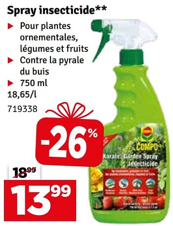 Promoties Spray insecticide - Compo - Geldig van 07/05/2024 tot 16/05/2024 bij Mr. Bricolage