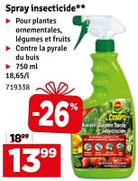 Promotions Spray insecticide - Compo - Valide de 07/05/2024 à 16/05/2024 chez Mr. Bricolage