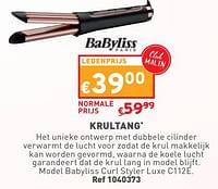 Promoties Krultang babyliss curl styler luxe c112e - Babyliss - Geldig van 08/05/2024 tot 11/05/2024 bij Trafic