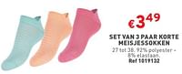 Promoties Set van 3 paar korte meisjessokken - Huismerk - Trafic  - Geldig van 08/05/2024 tot 11/05/2024 bij Trafic