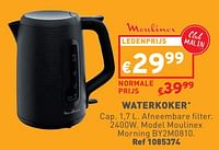 Promoties Waterkoker moulinex morning by2m0810 - Moulinex - Geldig van 08/05/2024 tot 11/05/2024 bij Trafic