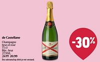 Promoties De castellane champagne brut of rosé - Champagne - Geldig van 08/05/2024 tot 15/05/2024 bij Delhaize