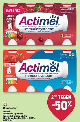 Promotions Drinkyoghurt actimel aardbei - Danone - Valide de 08/05/2024 à 15/05/2024 chez Delhaize