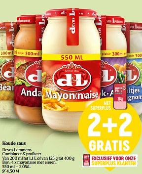 Promotions Mayonaise met eieren - Devos Lemmens - Valide de 08/05/2024 à 15/05/2024 chez Delhaize