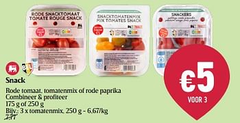 Promotions Snack tomatenmix - Produit Maison - Delhaize - Valide de 08/05/2024 à 15/05/2024 chez Delhaize