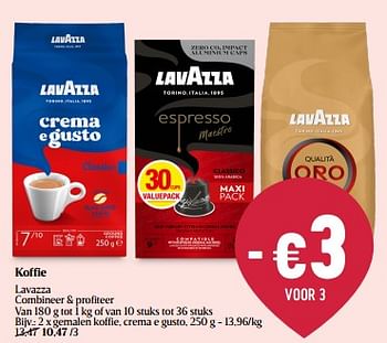 Promotions Gemalen koffie, crema e gusto - Lavazza - Valide de 08/05/2024 à 15/05/2024 chez Delhaize