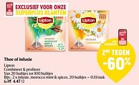 Promoties Infusie, morocco mint + spices - Lipton - Geldig van 08/05/2024 tot 15/05/2024 bij Delhaize