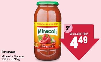 Promoties Pastasaus miracoli - piccante - Miracoli - Geldig van 08/05/2024 tot 15/05/2024 bij Delhaize