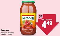Promoties Pastasaus miracoli - piccante - Miracoli - Geldig van 08/05/2024 tot 15/05/2024 bij Delhaize