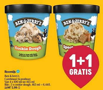 Promoties Roomijs cookie dough - Ben&Jerry's - Geldig van 08/05/2024 tot 15/05/2024 bij Delhaize