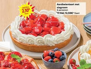 Promoties Aardbeientaart met slagroom - Huismerk - Carrefour  - Geldig van 08/05/2024 tot 14/05/2024 bij Carrefour