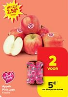 Promoties Appels pink lady - Huismerk - Carrefour  - Geldig van 08/05/2024 tot 14/05/2024 bij Carrefour