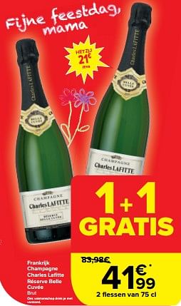 Promotions Champagne charles lafitte réserve belle cuvée brut - Champagne - Valide de 08/05/2024 à 14/05/2024 chez Carrefour