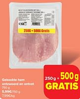 Promoties Gekookte ham ontzwoerd en ontvet - Huismerk - Carrefour  - Geldig van 08/05/2024 tot 14/05/2024 bij Carrefour