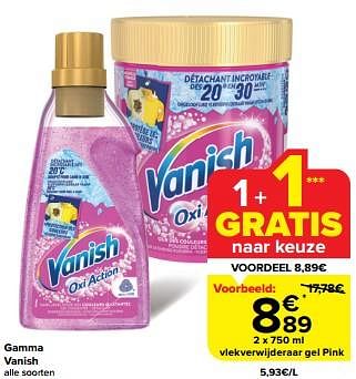 Promotions Vlekverwijderaar gel pink - Vanish - Valide de 08/05/2024 à 14/05/2024 chez Carrefour