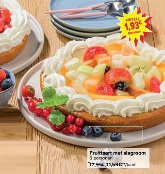 Promotions Fruittaart met slagroom - Produit maison - Carrefour  - Valide de 08/05/2024 à 14/05/2024 chez Carrefour