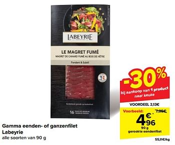 Promoties Gerookte eendenfilet - Labeyrie - Geldig van 08/05/2024 tot 14/05/2024 bij Carrefour