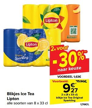 Promotions Ice tea original sparkling - Lipton - Valide de 08/05/2024 à 14/05/2024 chez Carrefour