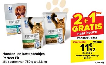 Promoties Kattenbrokjes met kip senior - Perfect Fit  - Geldig van 08/05/2024 tot 14/05/2024 bij Carrefour