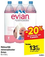 Promoties Natuurlijk mineraalwater evian - Evian - Geldig van 08/05/2024 tot 14/05/2024 bij Carrefour