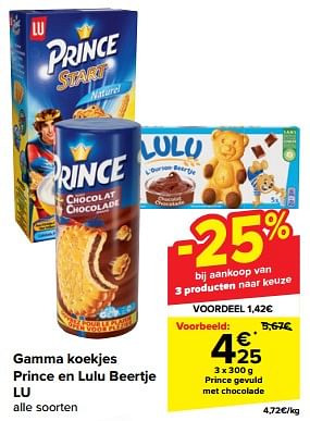 Promotions Prince gevuld met chocolade - Lu - Valide de 08/05/2024 à 14/05/2024 chez Carrefour