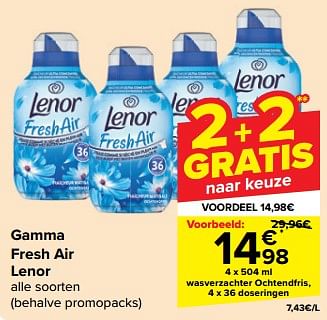 Promoties Wasverzachter ochtendfris - Lenor - Geldig van 08/05/2024 tot 14/05/2024 bij Carrefour