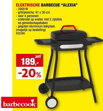 Promotions Barbecook elektrische barbecue alexia - Barbecook - Valide de 08/05/2024 à 19/05/2024 chez Hubo