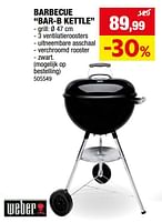 Promoties Barbecue bar-b kettle - Weber - Geldig van 08/05/2024 tot 19/05/2024 bij Hubo
