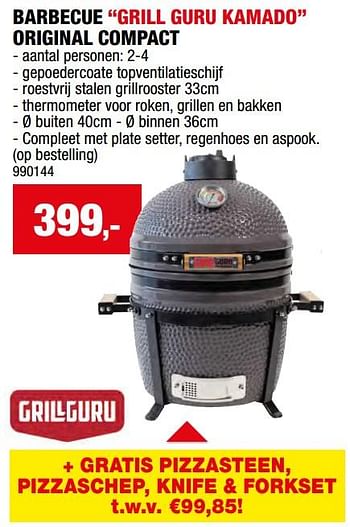 Promotions Barbecue grill guru kamado original compact - Grill Guru - Valide de 08/05/2024 à 19/05/2024 chez Hubo