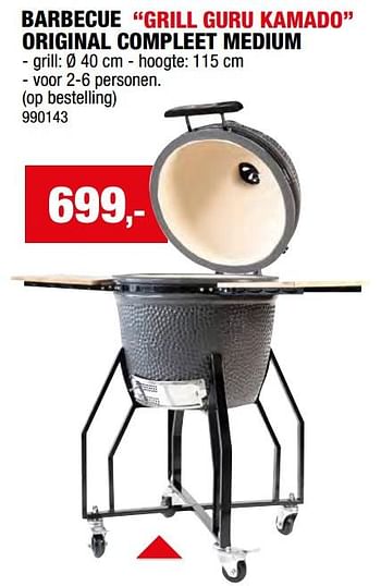 Promoties Barbecue grill guru kamado original compleet medium - Grill Guru - Geldig van 08/05/2024 tot 19/05/2024 bij Hubo