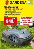 Promoties Gardena robotmaaiers sileno life 850 m² - Gardena - Geldig van 08/05/2024 tot 19/05/2024 bij Hubo