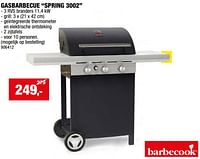 Promoties Gasbarbecue spring 3002 - Barbecook - Geldig van 08/05/2024 tot 19/05/2024 bij Hubo