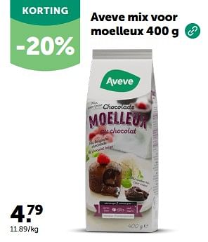 Promotions Aveve mix voor moelleux - Produit maison - Aveve - Valide de 08/05/2024 à 19/05/2024 chez Aveve
