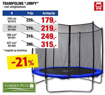 Promoties Trampoline jimpy - Garden Plus  - Geldig van 08/05/2024 tot 19/05/2024 bij Hubo