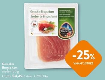 Promoties Gerookte brugse ham - Huismerk - Okay Buurtwinkels - Geldig van 08/05/2024 tot 21/05/2024 bij OKay